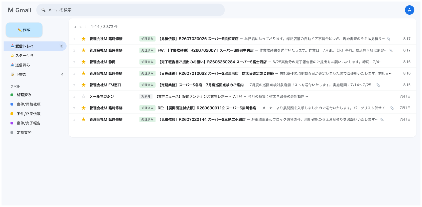 受信トレイのイメージ